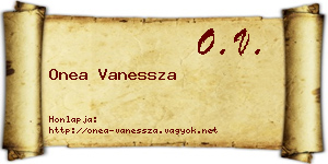 Onea Vanessza névjegykártya